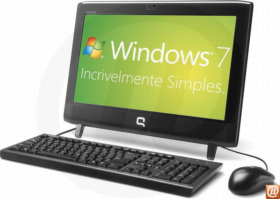 BZ003AA - Desktop-PC All-in-One Compaq Presario HP CQ1-1320br Intel Atom Dual-Core D510 (1.66GHz) 2GB 320GB 18.5" DVD-RW Windows 7 Home Basic 64 Wi-Fi N WebCam